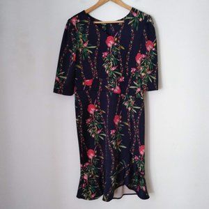 Classic Fashion Half Sleeve Floral Mini Dress